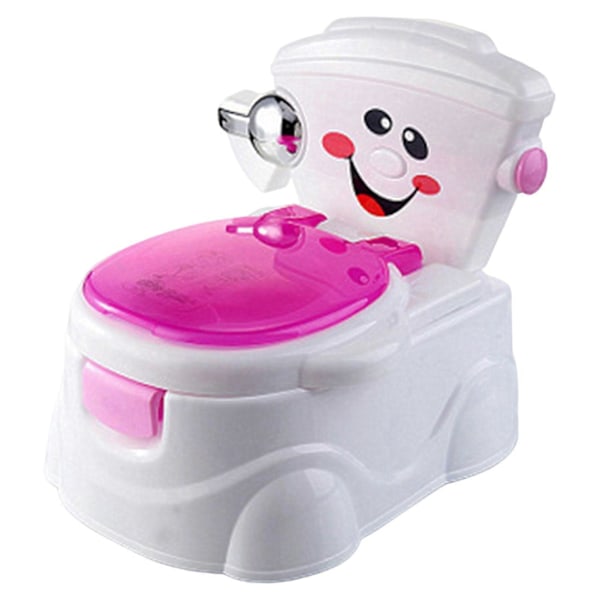 Børnetoilet med låg, aftagelig skuffe, separationstype, stor kapacitet, udendørs, bærbar 3-i-1 pottestol til småbørn, daglig brug QingHai Pink