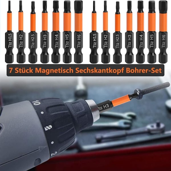 7-osainen Torx-ruuvimeisselikärkisarja, magneettiset ruuvimeisselikärjet Imp