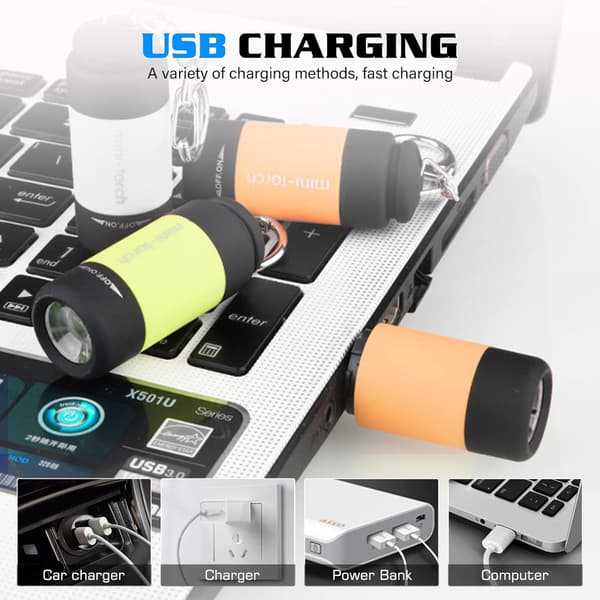 6 kpl mini taskulamppua lapsille, mini led-taskulamppu, USB-lataus, ZQKLA