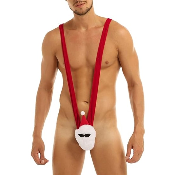 Mankini för män, rolig jultomte-underkläder, badkläder