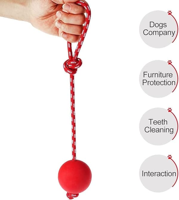 Repboll Hundleksak, 3 Delar Katt Tuggleksaker, Gummiboll Rep Hund T