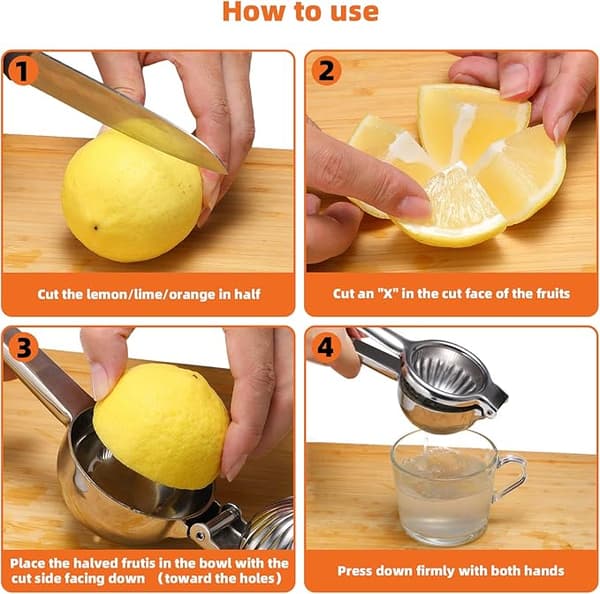 Citruspress Ubrydelig manuel citronpresser i 18/10 rustfrit stål