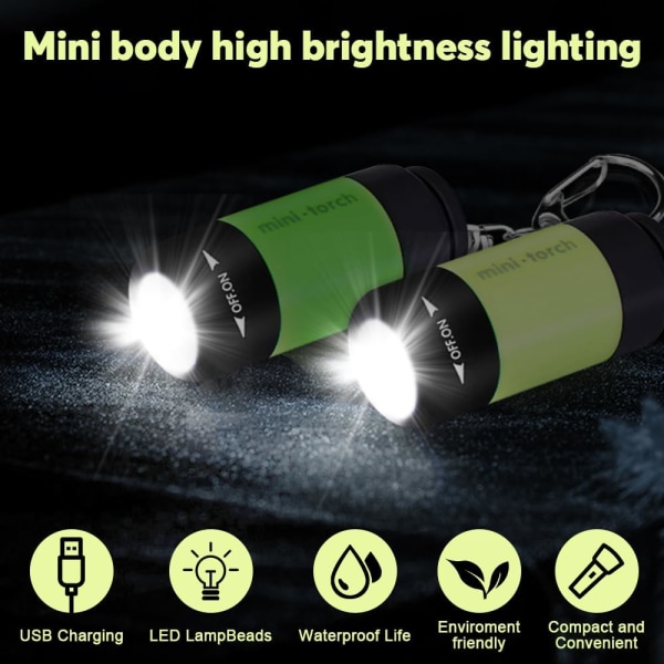 Mini Lommelygte, 6 Styk LED Lommelygte til Børn USB Genopladelig, ZQKLA