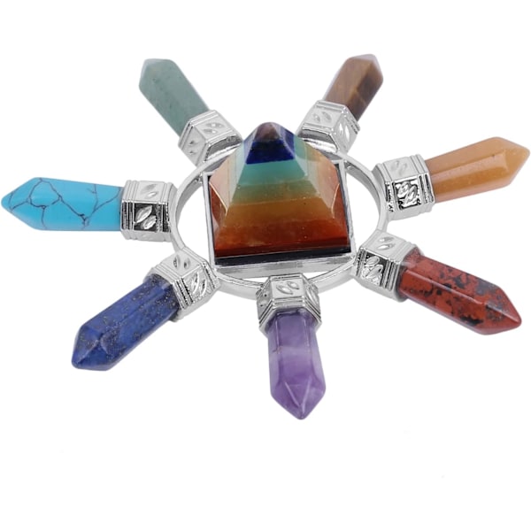 7 Chakra Punkter Pyramide Energi Generator til Reiki Skrivebords Deco, ZQKLA