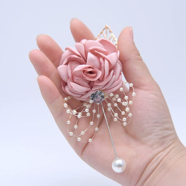 Rose Håndleddscorsage og Boutonniere-sett, Håndleddsblomst Corsage Wris, ZQKLA