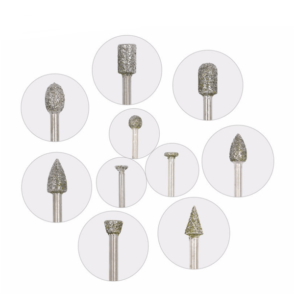 Diamantslipebits, 20 stk Diamantbitssett 1/8\" Skaft, ZQKLA