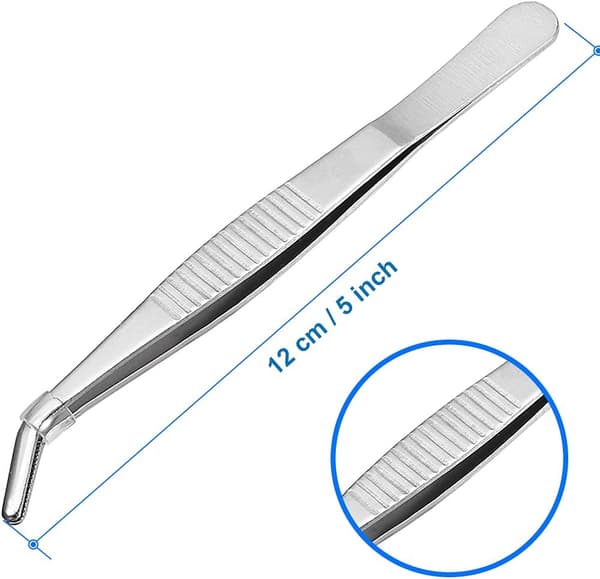 2 par 12 cm rustfrie ståltenger med buet taggete Ti, ZQKLA