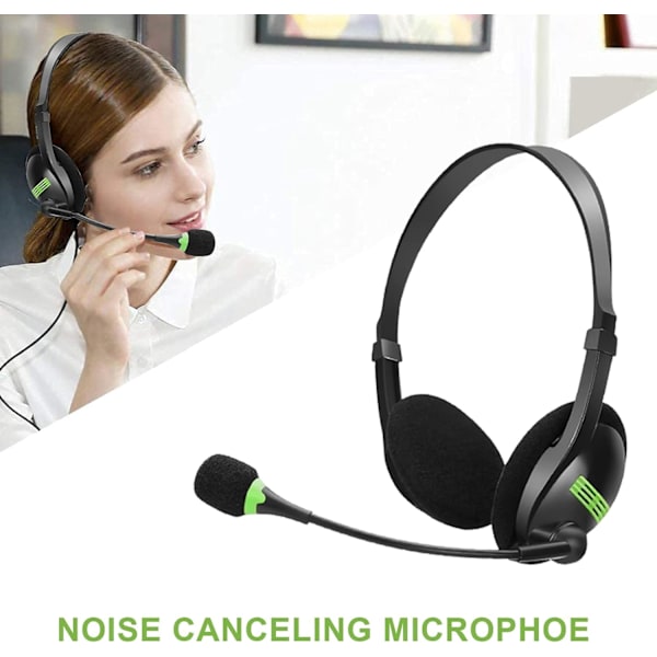 PC Headset med Mikrofon, Stereo Støjreducerende USB Headset Comp, ZQKLA
