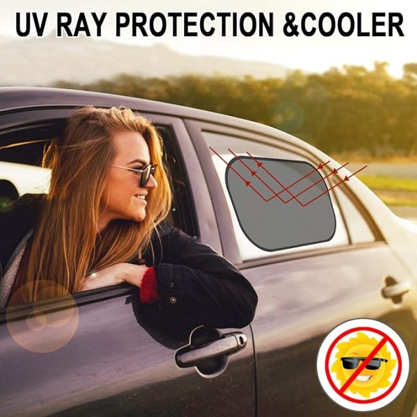 Baby Car Solbeskyttelse, MYCKET MÖRK UV/Värmebeskyttelse, Selvhæftande Su