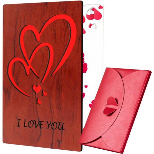 Valley Valentines Day Card for Mand Kone - Wooden Wood Valenti