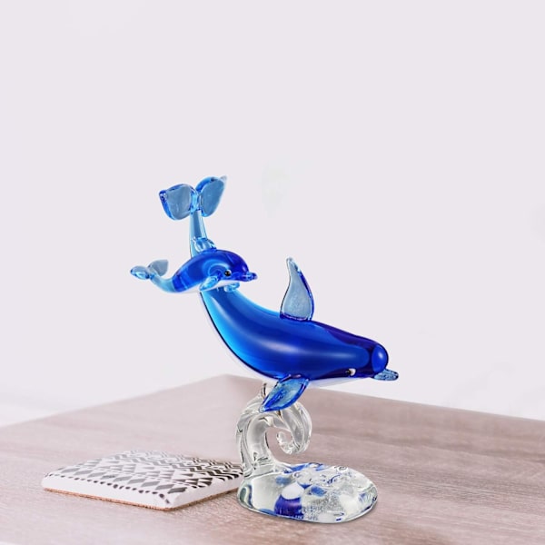 1 stk. Krystall Delfin Ornament Søt Glass Delfin Dekor Dyr