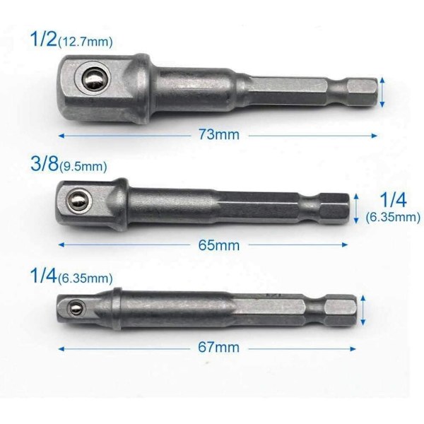 8 kpl 1/4\" 3/8\" 1/2\" Magneettinen Ruuvikärjen Pidike Jatko, ZQKLA