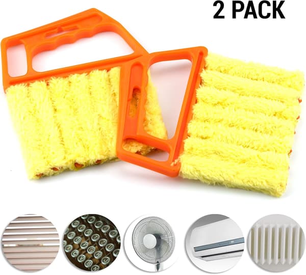 2-pack, Blind Cleaner 7-Finger Dammvippa för Fönster