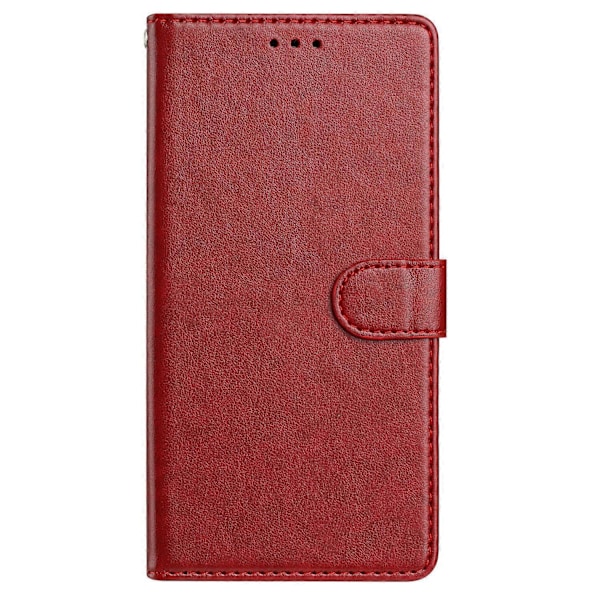 Læder telefoncover med pung og stativ til Samsung Galaxy A05s 4G med praktisk rem Red