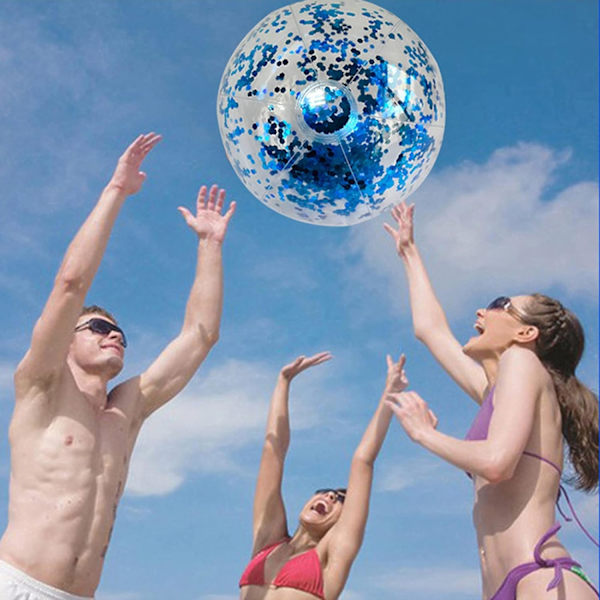 1-pack Glitter Strandboll Uppblåsbar Konfetti Lös Ba, ZQKLA