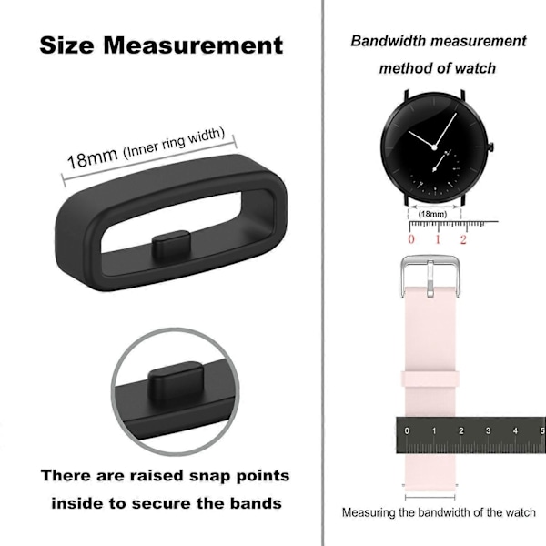 18mm Klockarmbandsögla Silikon Klockhållare Fästring Ersättning Style D