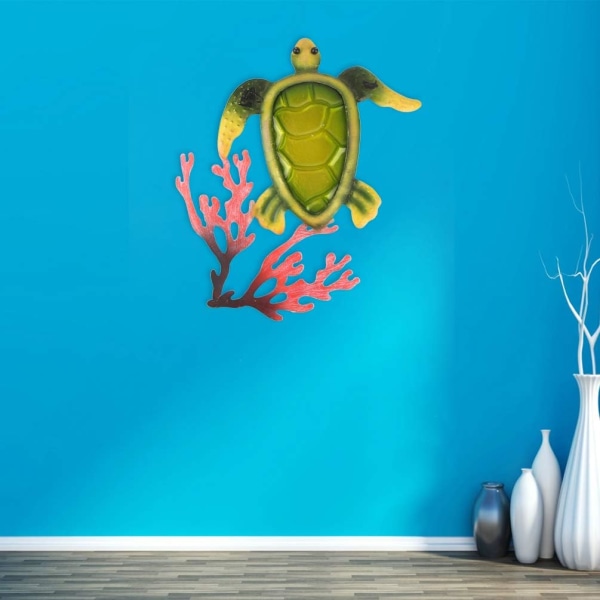 Dewenwils Ocean Series Blue Turtle Indoor Glass Hanging Wall Déco