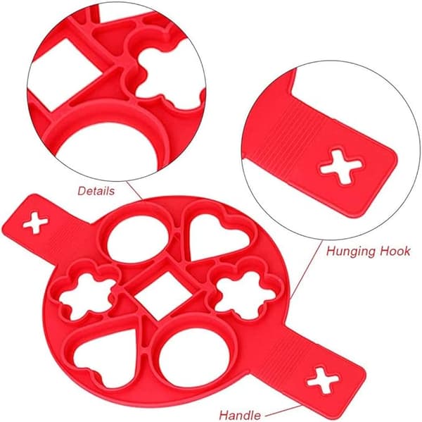 Silikon Pannekakeform, 7 Ringer Pannekake Maker, Nonstick Kjøkkenredskap