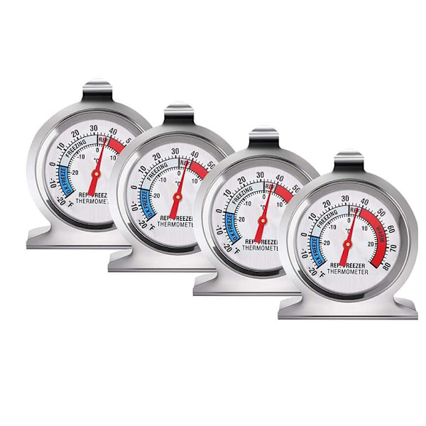 Kylskåpstermometer i rostfritt stål, Frysertermometer, ZQKLA