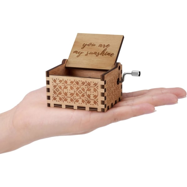 You are My Sunshine Wood Music Boxes, Laser Engraved Vintage, ZQKLA