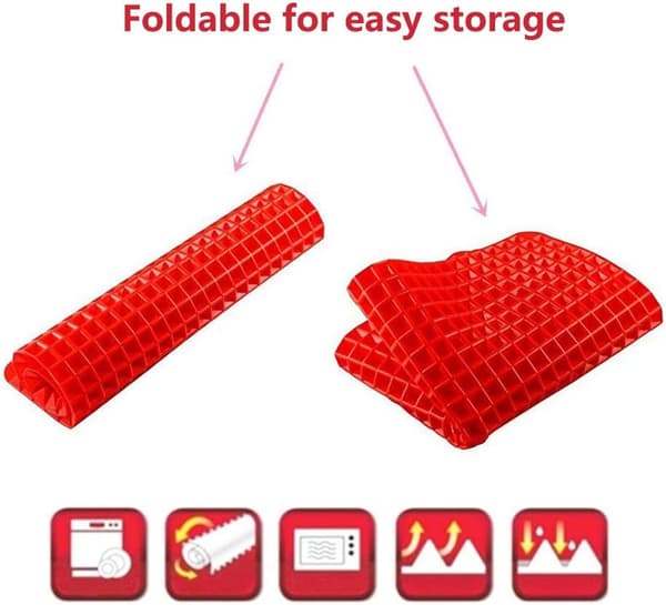 Ikke-klebende silikon bake- og stekematte, pyramideformet for sunn matlaging, R