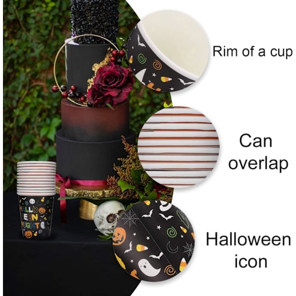 48 kpl Halloween-kertakuppeja, juhlatarvikkeita, kurpitsa, noita