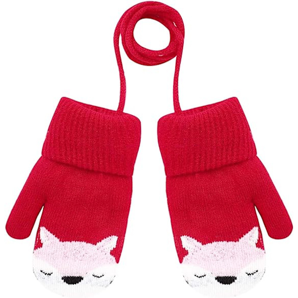Baby Pojkar Flickor Vinter Stickade Vantar Varma Fleecefodrade Handskar, ZQKLA