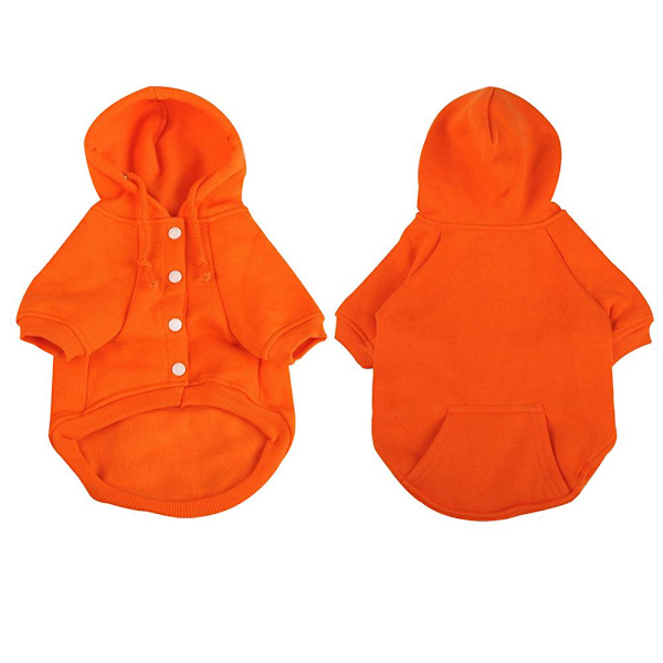 Uudet syksyn ja talven lemmikkivaatteet fleece hupullinen koiran collegepaita lemmikkien urheiluvaatteet - oranssi M