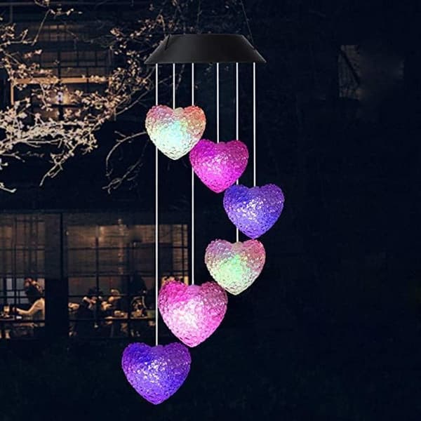 Vindspil Solcellelampe, Solcelle Vindspil LED Lys Farveskiftende S, ZQKLA