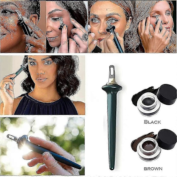 Eyeliner Børste Værktøj Vandtæt Svedtæt Silikone Makeup Eyeliner Guide Langtidsholdbar Genanvendelig green
