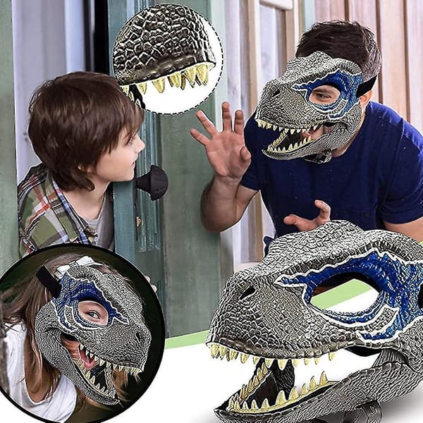 3D Dinosaurmaske rollespill hodeplagg Jurassic World Raptor Gave