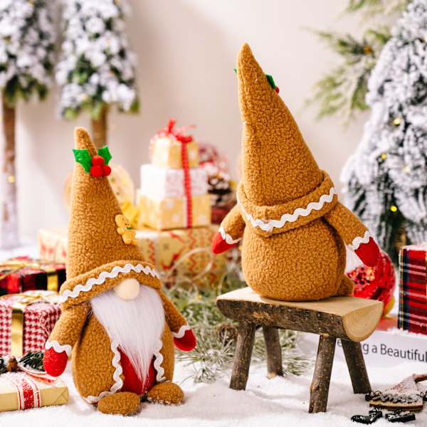 Jultomtar i plysch med pepparkaksmän, 2-pack, Handm,ZQKLA