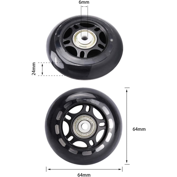 8-pack Ersättningsrullar för Rullskridskor med ABEC 7 Kullager, ZQKLA