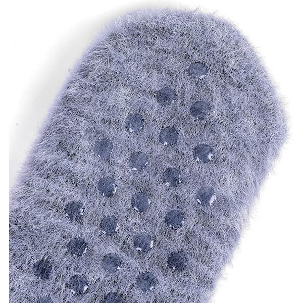 Fuzzy tofflor strumpor för dam med halkskydd, mysiga varma söta djurmotiv, ZQKLA