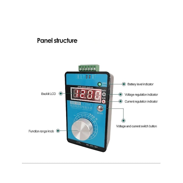 0-5v-10v 0-20ma/4-20ma Signalgenerator Justerbar Strøm Spenning Analog Signal Kilder Utgang 24v