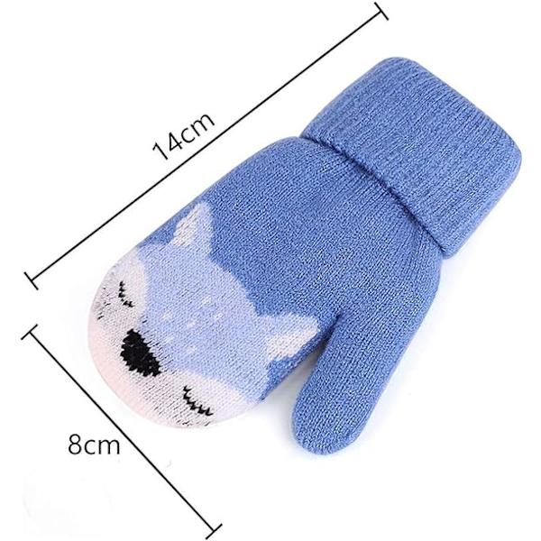Baby Pojkar Flickor Vinter Stickade Vantar Varma Fleecefodrade Handskar, ZQKLA