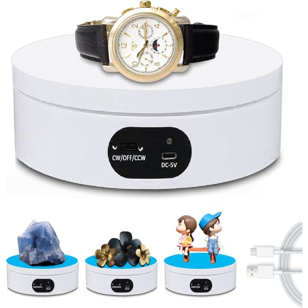 Elektrisk Drejeskive, 12cm Elektrisk Roterende Display Stativ, 36,ZQKLA