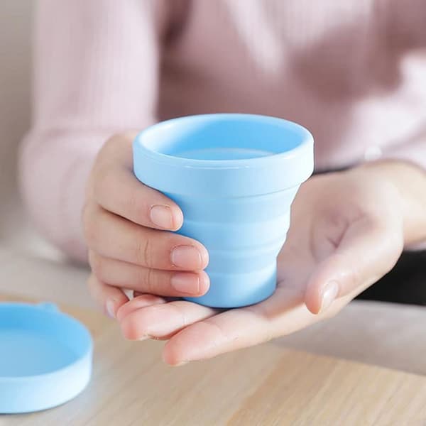 (Rosa, Blå, Grön) 3 stycken Silikonvikbara Muggar, 170ml, ZQKLA