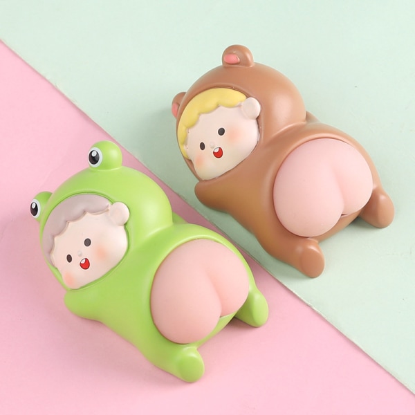 2 st Decompress Kreativa Leksaker Qq Butt Resin Doll Present Bil Ac,ZQKLA