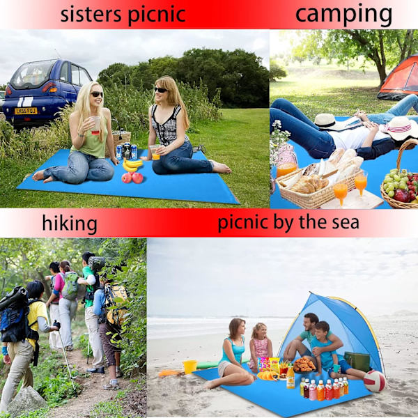 2 kpl Hiekkaa hylkivä piknik-alusta 70 x 110 cm Vedenpitävä ranta-alusta, ZQKLA