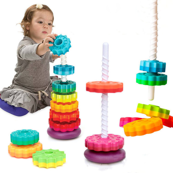 Spinning Toy–Premium Stacking Toy för barn-ett år gammal Stac,ZQKLA