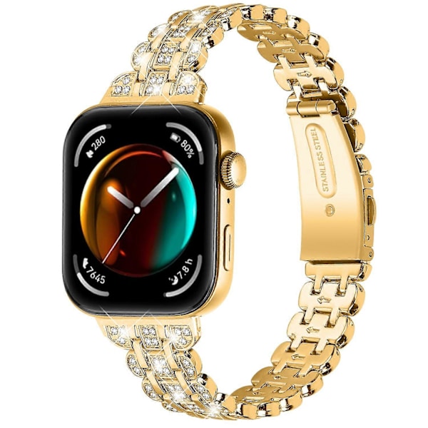 Typ C Metallarmband med Strassblommor för Huawei Watch Fit 3 Style C
