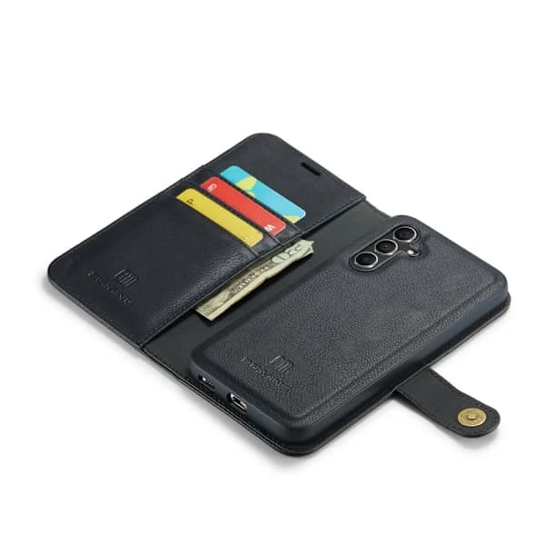 DG MING Samsung S25 2-i-1 Magnetisk Pung Etui - Sort Sort,su