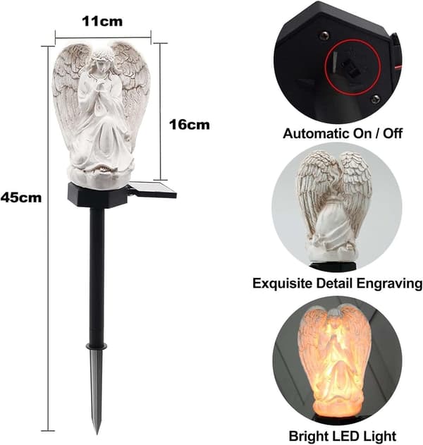 Solcelle Hagelys, Solcelle Engel, Plenlampe, Vanntett, LED, ZQKLA