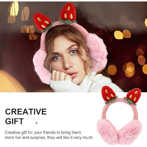 Dam Tjejer Öronmuff Plysch Vinter Varma Öronmuffar Chic Strawbe, ZQKLA