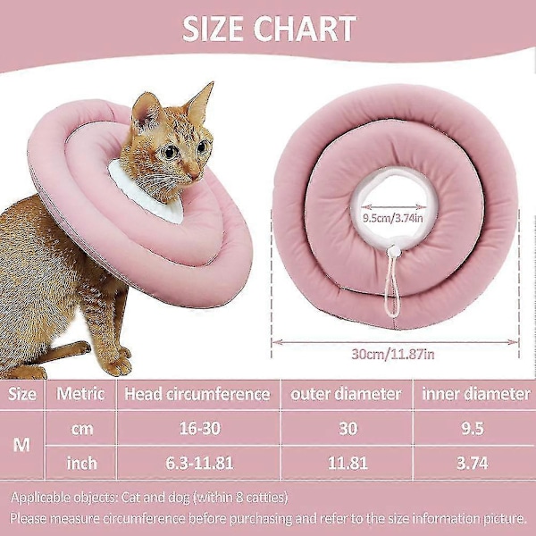 Pehmeä vedenpitävä koiran kauluri kissalle, ergonominen ja säädettävä Pink