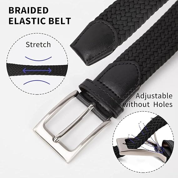 Storlek L, Elastiskt Herrbälte 3,5 cm Bredd, Fairwin Casual Stretc, ZQKLA