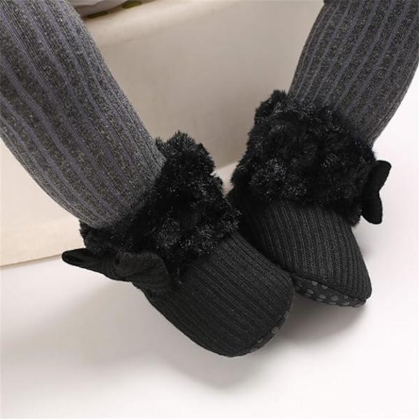 Svarta Unisex Babyboots, Nyfödd Vinter Varma Baby Pojke Flicka S, ZQKLA