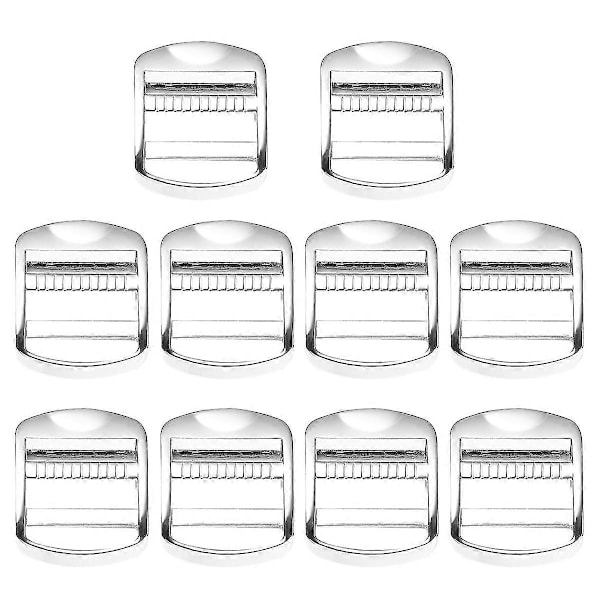 10 st Glidspännen Zinklegering Väskrem Justeringsspännen För Ryggsäck Axelväska Resväska (silver, 24mm)