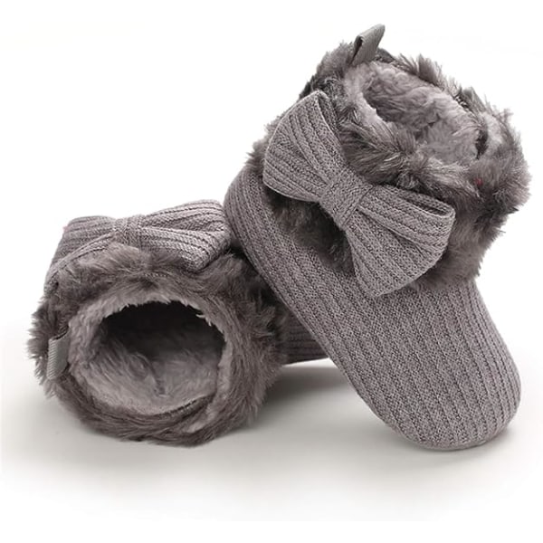 Grå unisex babystøvler, Newborn Winter Warm Baby Boy Girl Sh,ZQKLA